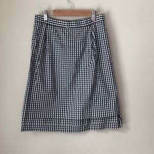 United Arrows Navy Gingham Skirt